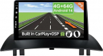 [4GB + 64GB] Android 14 autoraadio Renault Megane II (2002-2008)-[Integreeritud CarPlay/Android Car/DSP/GPS]-9-tolline IPS 2.5D kaamera + MIC-DAB/roolijuhtimine/peeglilink/Bluetooth 5.0/360