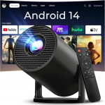 Miniprojektor 4K 1080P toetab v&auml;ikest projektorit WiFi 6 Bluetooth 5.4, auto v&otilde;tmefunktsiooniga Smart Portable Projector, Android 14 koos rakendustega, &uuml;hildub iOS/HDMI/USB/iPhone'iga LYNCAST OptiBarrel 500