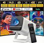 Miniprojektor Android 11 OS, 1080P projektor 270&deg; p&ouml;&ouml;ramine kaasaskantav projektor WiFi 6 & Bluetooth 5.4, miniprojektor mobiiltelefoni jaoks telefoni / TV-pulga / HDMI LYNCAST VisualCube 300 jaoks