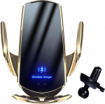 Traadita laetav telefonihoidja, 15 W auto mobiiltelefoni hoidja koos laadimisfunktsiooniga, 360&deg; p&ouml;&ouml;ratav mobiiltelefoni hoidja, kiire traadita laadija, induktiivne laadimisjaam, auto mobiiltelefoni hoidja