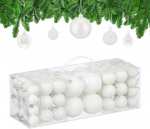 Relaxdays Christmas Baubles 76 plastist Glitter Matte Shiny Tree Baubles j&otilde;ulupuu kaunistused Valge