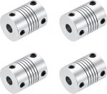 QUARKZMAN 4 St&uuml;ck 6mm bis 6mm Aluminiumlegierung Wellenkupplung L24.5xD19 Flexibler Kupplungsstrahl f&uuml;r 3D-Drucker CNC-Maschine DIY-Encoder Motorenwelle, Silber