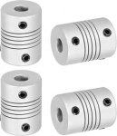 hankekaart Flexible Kupplungen, 6,35 mm kuni 6,35 mm, Aluminiumlegierung, Gelenkverbinder, flexible Wellenkupplungen, Motorkupplung f&uuml;r 3D-Drucker, CNC-Maschine, Motorf&uuml;hrung, DIY-Encoder D25 x L 19