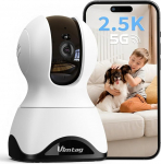 VIM TAG 2.5K siseruumide valvekaamera, 5G WiFi siseruumide kaamera, 360 &deg; kaamera j&auml;lgimine siseruumides, AI liikumistuvastus, auto j&auml;lgimine, 2-suunaline heli, 25 m &ouml;&ouml;n&auml;gemine, koos beebide / lemmikloomade / se-nioren, Alexa, SD ja pilvega