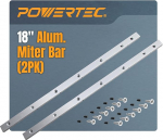 POWERTEC Crosscut 71518-P2 Lauasae kantsel 3/4" x 3/4" x 18" koos eelpuuritud aukude ja kruvidega ruuterilauale, v&ouml;&ouml;saagile, koonusjigile, lauasae lisaseadmetele.