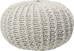 Kootud pouf puuvillane pouf &uuml;mmargune jalatugi elutuba beež 50 x 35 cm Conrad II