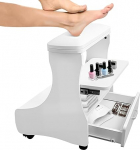 EBANKU Pedicure Footrest koos ratastega, PU nahast valmistatud manik&uuml;&uuml;rijalats, kaasaskantav spaa-k&auml;ru kodusalongi, k&uuml;&uuml;nte ja massaažijaama jaoks, sile mobiilne jalatsitugi (valge)