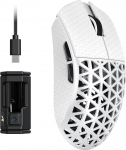 ATTACK SHARK R5 Ultra Carbon Fiber HyperSpeed juhtmevaba m&auml;nguhiir, 39g kaaluv &uuml;likerge hiir koos k&auml;epidemega, 2.4G/BT/USB-C, PAW3950MAX andur, 8000Hz traadita prooviv&otilde;tusagedus, 42000 DPI, Win/Mac - valge