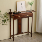 Buddhistischer Meditationsaltar, Konsolentisch Schmal mit Auszugsfach und Schubladen, Sofatisch aus Massivholz f&uuml;r Hinter dem Sofa, im Foyer oder Flur(88cm/34.6in)
