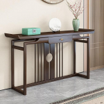 Langer Eingangstisch, Schmaler Konsolentisch Stil Chinesisch aus Massivholz mit Stauraum, Braun, f&uuml;r Wohnzimmer und Schlafzimmer(Black,120cm/47.2in)