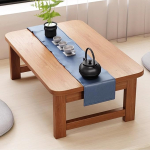 Folding Coffee Table with Low Base, Compact Kotatsu Desk for Small Spaces, 60 x 37 x 35 cm, Ideal for Bedroom, Bay Window or Tea Room, Stylish Brown Design
