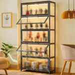 LXXBDDM VWooden Display Cabinet, Multifunctional Dustproof A 3 Floors 80 cm