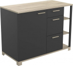 Demeyere aluskapp 1 Po/3T L120 t&ouml;&ouml;koda, puitmaterjal, Kronberg tamm ja matt must, 1 200 x 600 x 924 mm