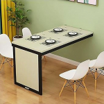Schwebender, an der Wand montierter, klappbarer Esstisch mit unsichtbarem Design und klappbarer St&uuml;tzstange, ideal f&uuml;r Esszimmer, K&uuml;che, Schlafzimmer, Bar und mehr (wei&szlig;)