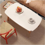 Klappbarer Couchtisch aus Massivholz f&uuml;r Zuhause, B&uuml;ro, platzsparend, faltbarer Esstisch mit abgerundeten Ecken, ideal f&uuml;r Wohnzimmer, kompaktes und stilvolles Design