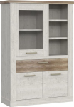 m&ouml;belando Duro Highboard (B x K x S) 109,8 x 160,3 x 41,5 cm Pinia valge ja antiikne tammepuu v&auml;rviga