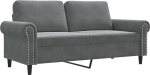 vidaXL diivan 2-kohaline, Lounge diivan diivan koos k&auml;etugede seljapatjadega, elutoa diivan disain diivan metallist raam, istumism&ouml;&ouml;bel kahe istekohaga, tumehall sametist