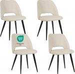 JIJIAN S&ouml;&ouml;gitooli komplekt 4 s&ouml;&ouml;gitooli K&ouml;&ouml;gitoolid Elutuba s&ouml;&ouml;gitoolid v&auml;lja l&otilde;igatud seljatoega triibud Sametist tool Pehmendusega toolid s&ouml;&ouml;gitoa k&ouml;&ouml;ki magamistuppa beež