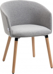 HOMCOM S&ouml;&ouml;gitooli Lounge tool s&uuml;nteetilise linase polsterdusega, k&auml;etoed ja puidust jalad kontorisse magamistuppa Koormus 120 kg 57 x 56 x 72 cm Hall