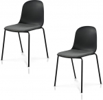 KHG 2 s&ouml;&ouml;gitooli komplekt, k&ouml;&ouml;gitoolid, virnastatavad, plastikist istmekest koos polsterduse ja lamedaga, metallraam, toonis, minimalistlik disain, maksimaalne koormus 120 kg, must