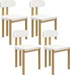 IDMarket - 4 ESMA puidust efektiga metallist Boucle s&ouml;&ouml;gitoolide komplekt