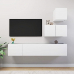 Homgoday TV m&ouml;&ouml;bel 4 valge puitlaastplaadist TV kapp TV kapp kohvilaud elutuba TV stend TV elutuppa
