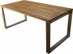 M&uuml;ncheni s&ouml;&ouml;gilaud t&auml;ispuidust roostevabast terasest seeria Wild Oak t&auml;ispuidust 140 x 80 cm puidust laud roostevabast terasest metallist teras Premium s&ouml;&ouml;gilaua disainlaud roostevabast terasest laua raam
