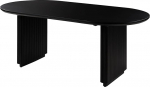 MASSIVMOEBEL24.DE Barcelona Mango ovaalne s&ouml;&ouml;gilaud, suurused, v&auml;rv: must lakitud, suurus: 220 x 100 cm