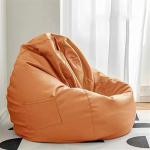 Highdi Bean Bag for Adults Gaming Seat Cushion Washable Soft Fluffy Diivan Duvet Cover No Filling Garden Cushion Floor Cushion for Living Room Indoor Outdoor (120 x 140 cm, Waterproof Orange)