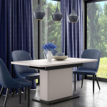 Forte VODOL s&ouml;&ouml;gilaud 160 Modernne pikendatav s&ouml;&ouml;gilaud puidust komposiitka&scaron;miirbeež must 160 (200) cm lai x 75,4 cm k&otilde;rge x 90 cm s&uuml;gav