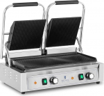 Royal Catering RCPKG-3600-R Double Contact Grill Gastro 3600 W Ribbed 50-300 &deg;C 2 top plaati: 21 x 21, alumine plaat: 48 x 23 cm