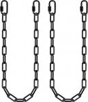 BeneLabel 2 kiiguketi komplekt, 114 cm pikkune rippuv tooli kett, Raske terasest reguleeritav rippkett koos karabiinikoti pikendusega, 5 mm l&auml;bim&otilde;&otilde;t/must, kuni 454 kg kaaluga.
