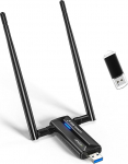 EDUP WiFi 6 E USB WLAN Stick PC-le, AX3000M WLAN Adapter PC High Range, USB WiFi Adapter Tri-Band 6GHz / 5GHz / 2.4GHz WLAN Antenna PC, WiFi Stick ainult Windows 11/10 64Bit + U Disk Driver