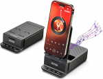 DONOW juhtmevaba induktsiooniga Bluetooth-k&otilde;lar koos telefoni statiiviga, kokkupandav HD Surround Stereo Sound nurk, reguleeritav telefoni hoidja, t&auml;iuslik tahvelarvuti, iPhone, Android telefon, kingitused jaoks