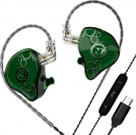ND Venus In-Ear Monitor k&otilde;rvaklapid, 10mm topelt magnetiline d&uuml;naamiline juht, IEM k&otilde;rvaklapid, HiFi juhtmega m&auml;nguk&otilde;rvaklapid, 2 Pin eemaldatav kaabel (mikrofoniga, roheline)