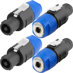 Speakoni isane 6,35 mm k&otilde;larite pistikupesa NL4FC 4-pinnine Speakoni isase 1/4-tollise TS-&auml;mblikule audiopistikale Neutrik jaoks Speakon NA4LJ NA4LJX NL4MP 4 Pack