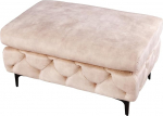 Riess Ambiente Chesterfield Stool Modern Baroque - 92 cm - Champagne Beige - Sametist jalatugi