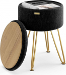 &Uuml;mmargune Ottomani hoiuga, tekstureeritud sametist hoiu Ottomani, jalahoob, Ottomani, Makeup Stock, v&auml;ike Ottomani jalahoob, kaasaegne Vanity Stock elutuppa ja