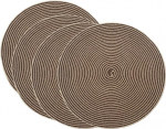 Gewebte Tischsets, Dickere 38 cm runde Tischsets aus gewebtem Baumwollgarn, w&auml;rmende Tischsets, 4er-Set(Coffee)