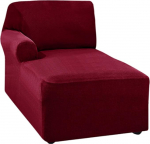 Generisch diivanikate vasakule/paremale, L-kujuline Stretch Chaise Lounge kate, pestav kaitsev kate elastse rihmaga elutuppa (punane, vasak)