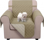 U-NICE HOME Recliner Covers, p&ouml;&ouml;ratavad lemmikloomade katted koertele elastsete lintidega veekindla teemantp&otilde;imikuga (23 tolli, v&auml;ike, kaamel / elevandiluu)