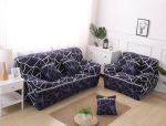 Diivan &Uuml;berw&uuml;rfe Sofabezug, 1 2 3 4 Sitzer Elastisch Schonbezug Antirutsch Diivan Abdeckung Hussen Polyester Stretch Slipcover Abwaschbar Wohnkultur- Geometrischer Druck (Marine,3 Sitzer)