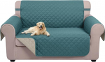 U-NICE HOME Loveseat Sofabezug, wendbar, Couchbezug f&uuml;r Hunde, mit elastischen B&auml;ndern, wasserabweisend, M&ouml;belschutz f&uuml;r Haustiere, Couchbezug f&uuml;r 2 Kissen, Couch (Zweisitzer, Blau/Beige)
