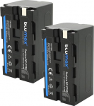 2 x Blumax Battery Compatible with Sony NP-F750 / NP-F550 / NP-F970 / NP-F960 / NP-F570 | 4400 mAh - (Blackmagic NP-F570) - Also for Various Flashes Video Lights Field Monitors