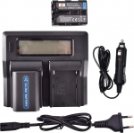 DSTE&reg; 2 Pack asendusaku NP-FM55H + LCD Dual Charger &Uuml;hildub Sony NP-FM50, NP-FM30, NP-FM51, NP-QM50, NP-QM51, CCD-TRV126, CCD-TRV128, CCD-TR208, CCD-TR408, CCD-TR748, CCD-TR748, CCD-TR748,