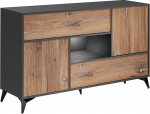 Komodee , Orvieto buffet-kapp 4D Tamm / Antratsiit Laius 89 cm x K&otilde;rgus 149,5 cm x S&uuml;gavus 40 cm LED elutuppa magamistuppa
