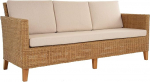 Rattan diivan 3 istekohaga Lounge mesi (tume) koos istmepadja Beige diivan valmistatud t&otilde;eline rotangist