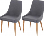 Mendler HWC-B44 II 2 s&ouml;&ouml;gitoolist koosnev komplekt K&ouml;&ouml;gitoolid Retro disain Kangas / Tekstiil Tumehall