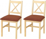Mendler HWC-F77 2 s&ouml;&ouml;gitoa toolide komplekt, lamamistoolid, k&ouml;&ouml;gitoolid, t&auml;ispuidust kangas, maamaja - naturaalne polsterdus Terracotta