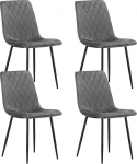 Home Collective S&ouml;&ouml;gitoatool Elutoatool veluurist istmega, mustade metalljalgadega, ergonoomiline, ideaalne elutuppa, kontorisse v&otilde;i s&ouml;&ouml;gituppa, maksimaalne koormus 120 kg, hall, 4 tk komplektis